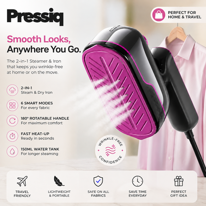 Pressiq 2-in-1, Garment Steamer 2.0